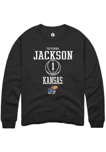 Taiyanna Jackson  Rally Kansas Jayhawks Mens Black NIL Sport Icon Long Sleeve Crew Sweatshirt