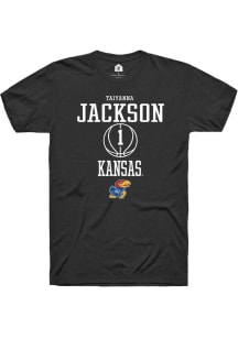 Taiyanna Jackson  Kansas Jayhawks Black Rally NIL Sport Icon Short Sleeve T Shirt