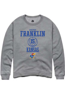 Zakiyah Franklin  Rally Kansas Jayhawks Mens Grey NIL Sport Icon Long Sleeve Crew Sweatshirt