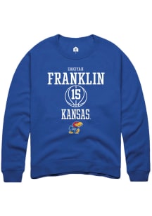 Zakiyah Franklin  Rally Kansas Jayhawks Mens Blue NIL Sport Icon Long Sleeve Crew Sweatshirt