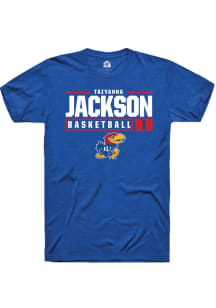 Taiyanna Jackson  Kansas Jayhawks Blue Rally NIL Stacked Box Short Sleeve T Shirt