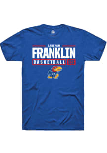 Zakiyah Franklin  Kansas Jayhawks Blue Rally NIL Stacked Box Short Sleeve T Shirt