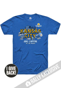 Rally Kansas City Blue BBQ Capital Short Sleeve Fashion T Shirt