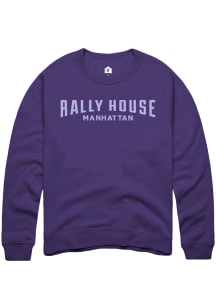 Rally House Mens Purple Employee Tees Long Sleeve Fashion Sweatshirt