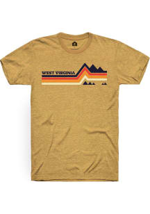 Rally West Virginia Gold Mountain Lines Short Sleeve Fashion T Shirt