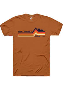 Rally West Virginia Orange Mountain Lines Short Sleeve Fashion T Shirt