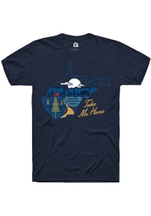 Rally West Virginia Navy Blue Take Me Home State Shape Short Sleeve T Shirt