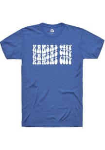 Rally Kansas City Blue Repeating Wordmark Short Sleeve Fashion T Shirt