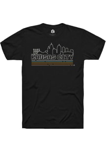 Rally Kansas City Black Hyper Local Skyline Short Sleeve Fashion T Shirt