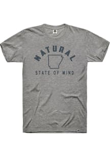 Rally Arkansas Grey Natural State of Mind Short Sleeve Fashion T Shirt