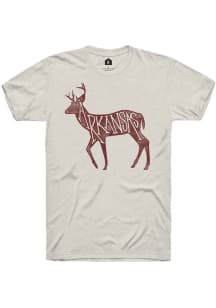 Rally Arkansas Oatmeal Deer Infill Short Sleeve Fashion T Shirt