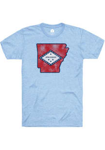 Rally Arkansas Light Blue State Flag Infill Short Sleeve Fashion T Shirt