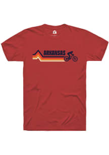 Rally Arkansas Brown Bicycle Lines Short Sleeve Fashion T Shirt
