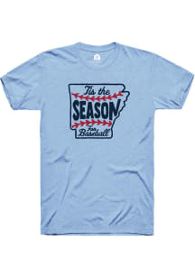 Rally Arkansas Light Blue Tis The Season Short Sleeve Fashion T Shirt