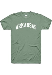 Rally Arkansas Green Arch Wordmark Short Sleeve Fashion T Shirt