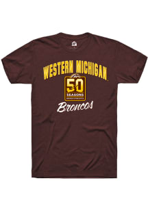 Rally Western Michigan Broncos Brown 50th Anniversary of Gymnastics Short Sleeve T Shirt