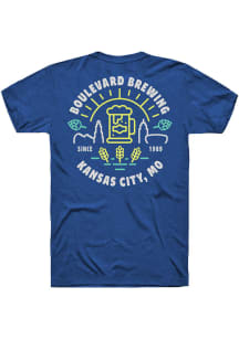 Rally Kansas City Blue Beer Outline Short Sleeve Fashion T Shirt
