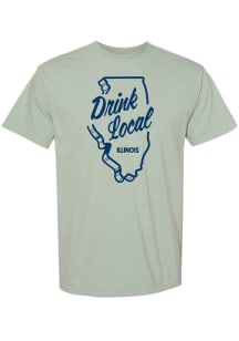 Rally Illinois Green Drink Local State Shape Short Sleeve T Shirt
