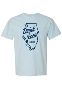 Rally Illinois Blue Drink Local State Shape Short Sleeve T Shirt