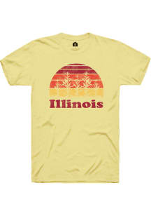 Rally Illinois Yellow Sunset Icon Short Sleeve Fashion T Shirt