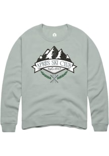 Rally Colorado Mens Green Apres Ski Club Long Sleeve Crew Sweatshirt