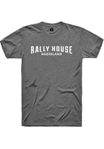 Rally Rally House Charcoal Employee Tees Graphic Short Sleeve Fashion T Shirt