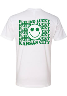Rally Kansas City White Shamrock Smiley Face Short Sleeve Fashion T Shirt