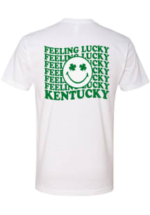 Rally Kentucky White Shamrock Smiley Face Short Sleeve Fashion T Shirt