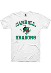 Rally Carroll High School Dragons White No 1 graphic Short Sleeve Fashion T Shirt