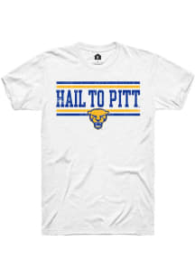 Pitt Panthers White Rally Hail to Pitt chant bars Short Sleeve Fashion T Shirt