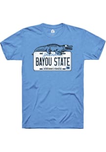 Rally  Blue Bayou State License Plate Short Sleeve Fashion T Shirt