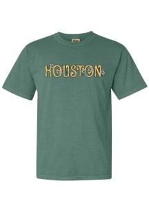 Rally Houston Green Floral Wordmark Short Sleeve Fashion T Shirt