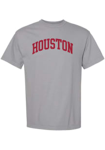 Rally Houston Grey Arched Wordmark Short Sleeve Fashion T Shirt