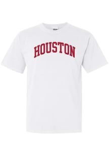 Rally Houston White Arched Wordmark Short Sleeve Fashion T Shirt