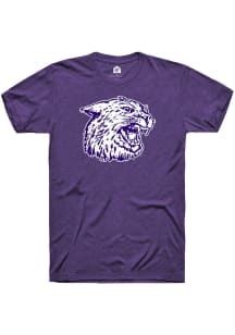 K-State Wildcats Purple Rally Ratty cat Willie Short Sleeve Fashion T Shirt