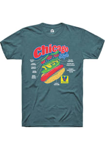 Rally Chicago Blue Hot Dog Anatomy Short Sleeve Fashion T Shirt