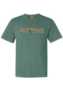 Rally Fayetteville Green Floral Wordmark Short Sleeve Fashion T Shirt