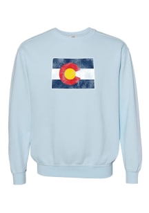 Rally Colorado Mens Blue Flag Design Long Sleeve Crew Sweatshirt