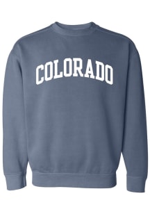 Rally Colorado Mens Blue Wordmark Long Sleeve Crew Sweatshirt