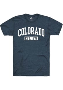 Rally Colorado Navy Blue est. 1876 Short Sleeve Fashion T Shirt