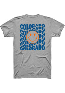 Rally Colorado Grey Smiley Short Sleeve Fashion T Shirt