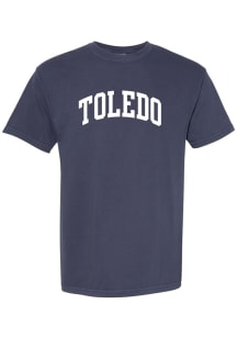 Rally Toledo Navy Blue Arched Wordmark Short Sleeve Fashion T Shirt