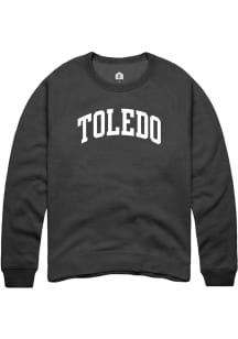 Rally Toledo Mens Black Arched Wordmark Long Sleeve Crew Sweatshirt