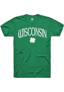Rally Wisconsin Green Shamrock Short Sleeve Fashion T Shirt
