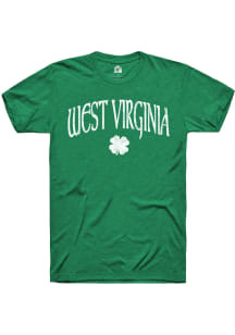 Rally West Virginia Green Shamrock Short Sleeve Fashion T Shirt