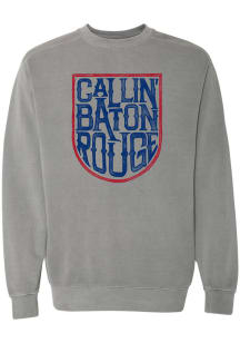 Rally Baton Rouge Mens Grey Callin Baton Rouge Long Sleeve Crew Sweatshirt