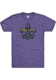 Rally Baton Rouge Purple Fleur De Lis Short Sleeve T Shirt