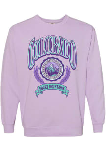 Rally Colorado Womens Purple Crest Crew Sweatshirt