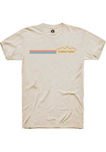 Rally Colorado Ivory Colorful Mountain Short Sleeve Fashion T Shirt
