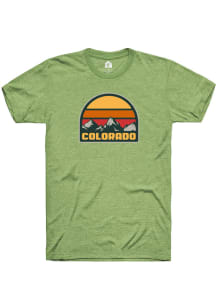 Rally Colorado Green Mountain Sunrise Short Sleeve Fashion T Shirt
